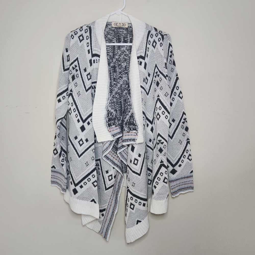 Pink Rose Women's Waterfall Front Cardigan Sweater Sz Medium